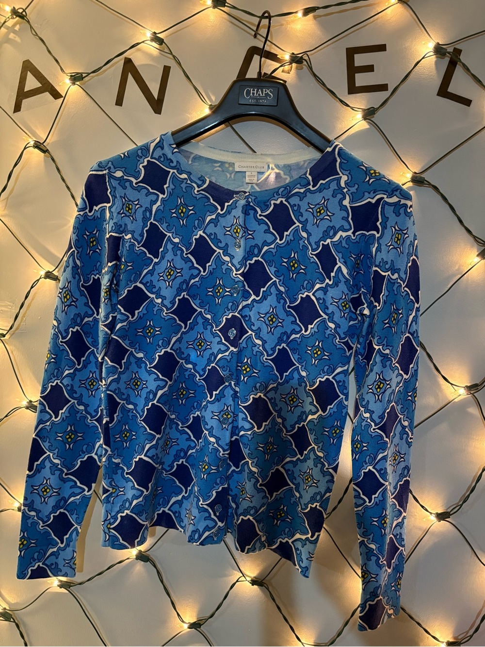 Charter Club Blue Patterned Women’s Sweater